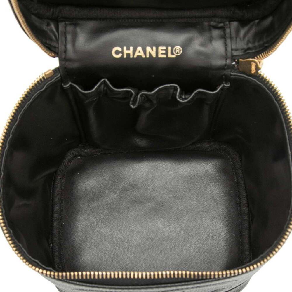 CHANEL Black Caviar Leather Logo Vanity Bag - Picture 4 of 7